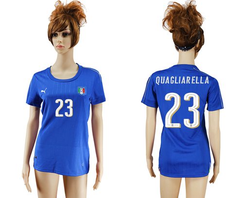 Women's Italy #23 Quagliarella Home Soccer Country Jersey